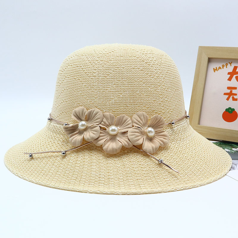 Nuevo sombrero de paja para mujer, sombrero de playa junto al mar, sombrero para el sol de verano de moda salvaje, protector solar, sombrero para el sol de protección UV