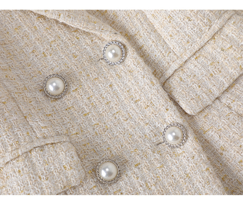 Abbigliamento da donna giacca da abito in tweed per donna 2024 autunno nuovo stile da donna di alta qualità stile dea piccolo abito_voghion.com