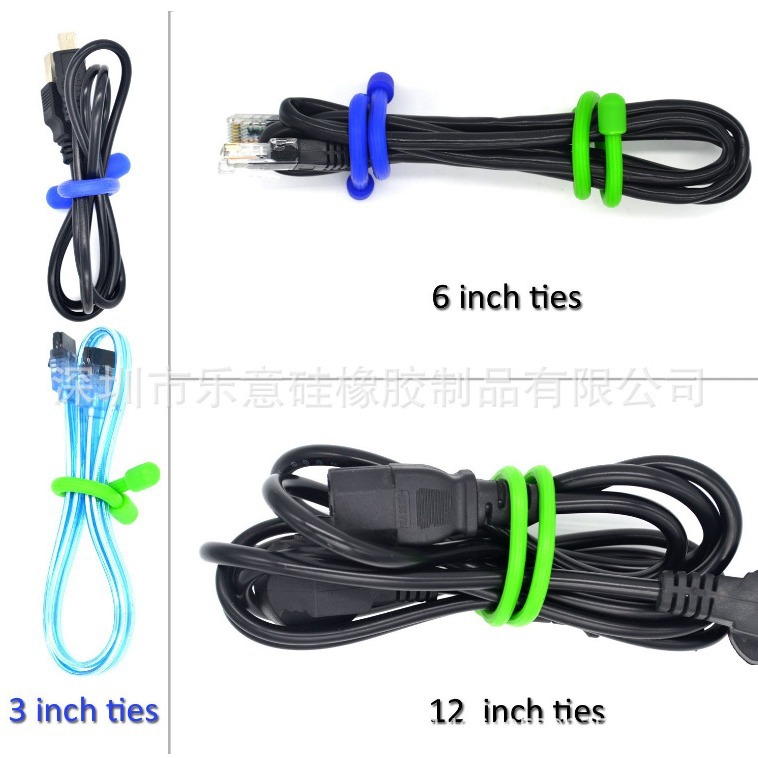 Fuente de la fábrica cuerda de silicona cuerda de amarre multifuncional cuerda de amarre al aire libre 4mm silicona tie 3 pulgadas 6 pulgadas 8 pulgadas 12 pulgadas