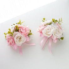 跨境亚马逊新郎新娘胸花手腕花嘉宾宴会舞会派对欧式婚礼用品仿真
