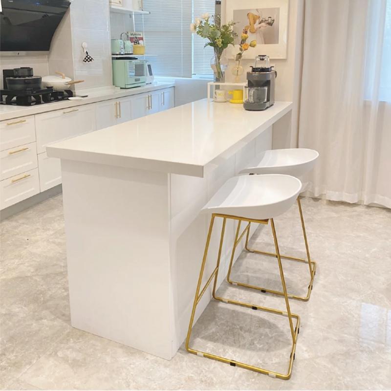 新品家用厨房酒吧台大理石烤漆餐桌一体岛台边带灯厨房客厅隔断柜