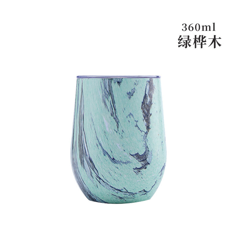 Taza de cáscara de huevo transfronteriza, taza de vino tinto de acero inoxidable de doble capa, taza de agua de gran barriga, taza de huevo al vacío en forma de U, taza termo, taza de cáscara de huevo