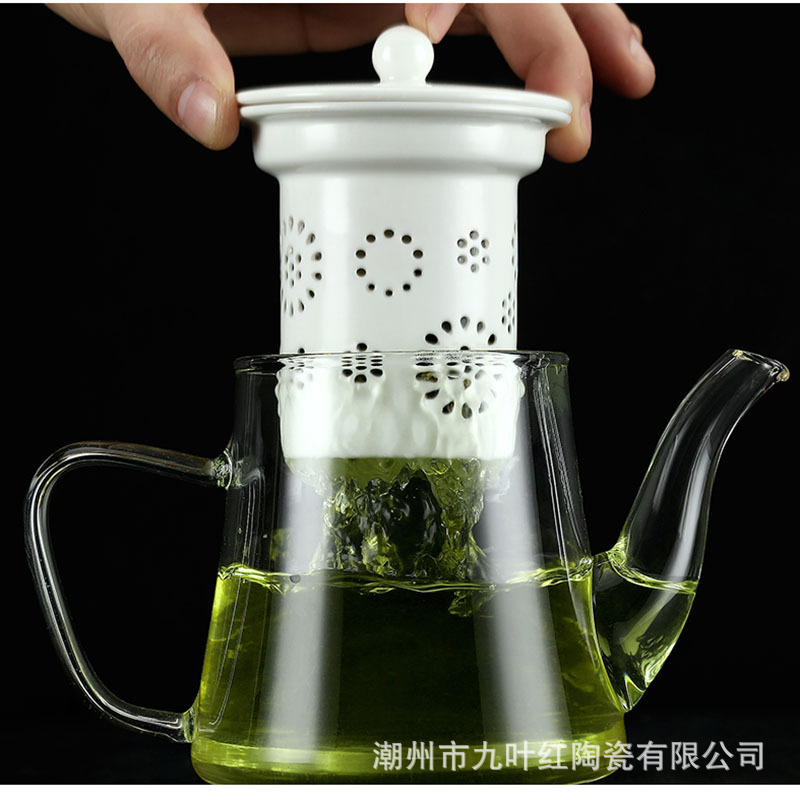 陶瓷茶隔茶漏茶叶过滤网器全瓷内胆茶水分离功夫茶具茶壶沥水配件