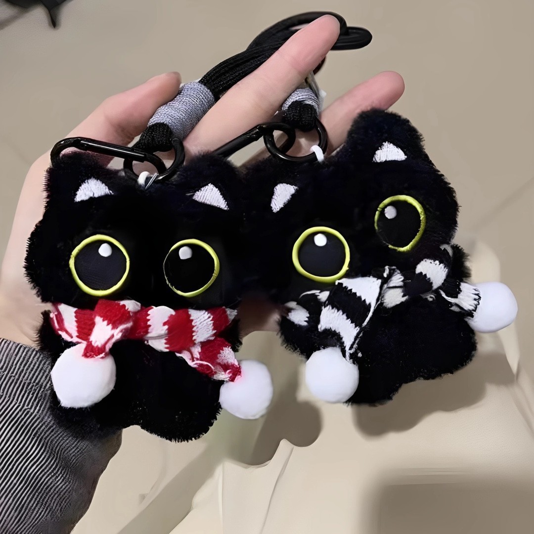 Nuevo gatito colgante de Año Nuevo para atraer dinero billetera gato lindo muñeca de peluche llavero muñeca regalo pareja