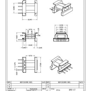 Injection Molded Skeleton Epc17 Single-Sided Bakelite Skeleton Manufacturer Wholesale Transformer Skeleton
