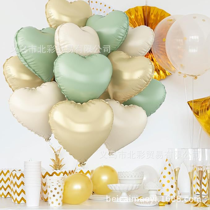 跨境工厂12PCS爱心铝膜球 红粉色情人节派对装饰婚礼布置心形气球