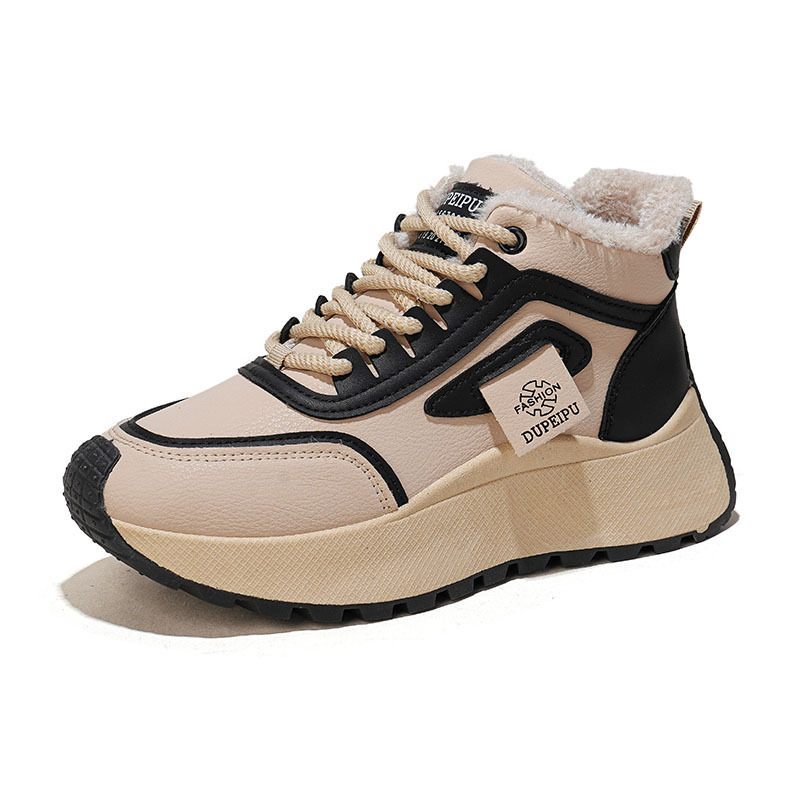 Zapatos de invierno para mujeres nuevos zapatos deportivos de alto rendimiento coreanos multifunción con suela gruesa y alta zapatos de algodón cálido para mujeres