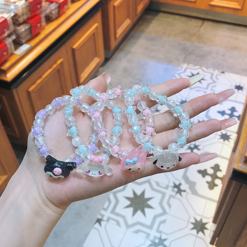 Adorable Kiki Dog Bracelet, Elegantly Designed, Three Lovers Charms, Cute Cartoon Bracelet, Couples Bracelet, Small Rubber Bands, Gift for Boyfriend, Bracelet for Best Friends