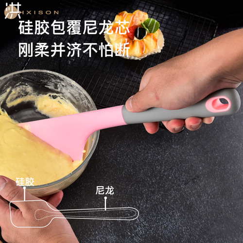 Cross-border silicone spatula cream cake long spatula creative wide surface large avocado sauce spatula baking tool