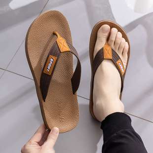 Slippers Men's Summer All-match Fashionable Deodorant Non-slip Wear-resistant Sandals Beach Shoes Men's Out-of-house Soft Bottom Flip-flops for Men