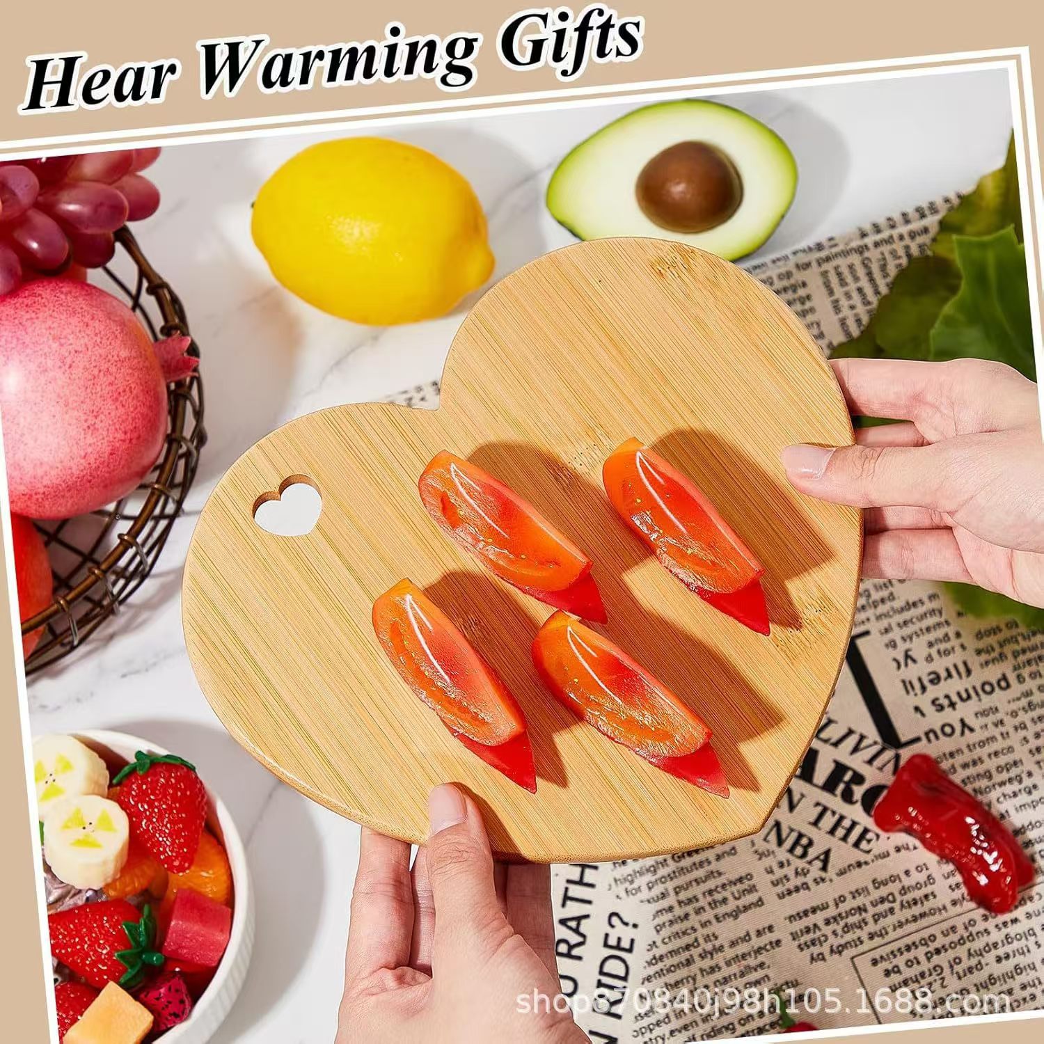 Tabla de pizza de bambú doble cara tabla de corte doméstica con mango se puede colgar tabla de platos de alimentos suplementarios para niños al por mayor