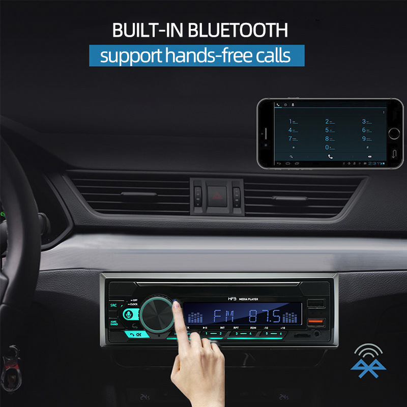 740 Single-Cylinder Long Double USB Car Bluetooth Mp3 Player 12V Neutral Fm Radio Cross-Border Hot Sale