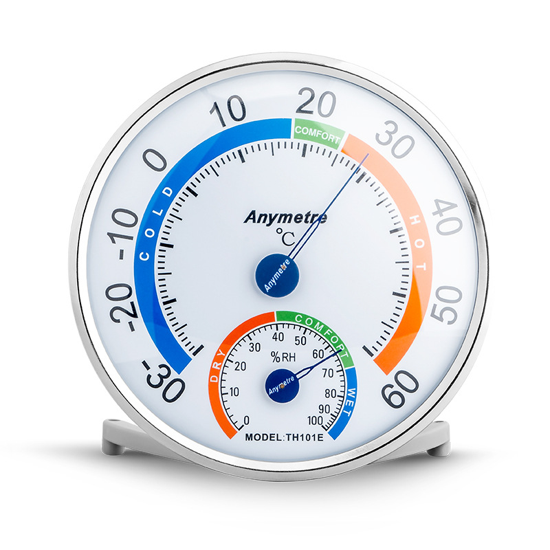美德时TH101E明致英文版温湿度计 家用室内高精度干湿温度计工业
