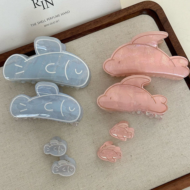 Piccolo pesce delfino presa divertente carina ragazza capelli indietro artiglio updo squalo clip creativo testa posteriore capelli presa copricapo_voghion.com