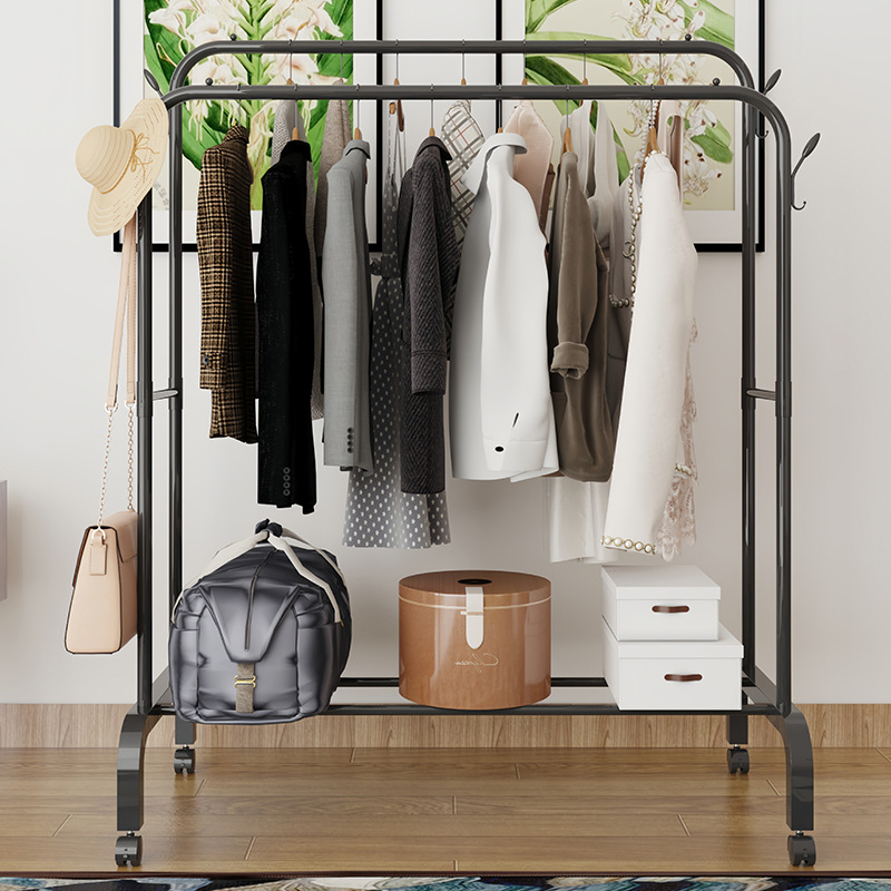 Perchero sencillo transfronterizo, perchero de pie para dormitorio o balcón, tendedero plegable móvil, tipo barra de pie, venta al por mayor