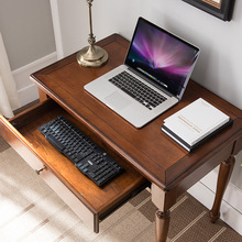 美式全实木小户型书桌家用简约写字桌书房学习桌电脑桌学生作业桌