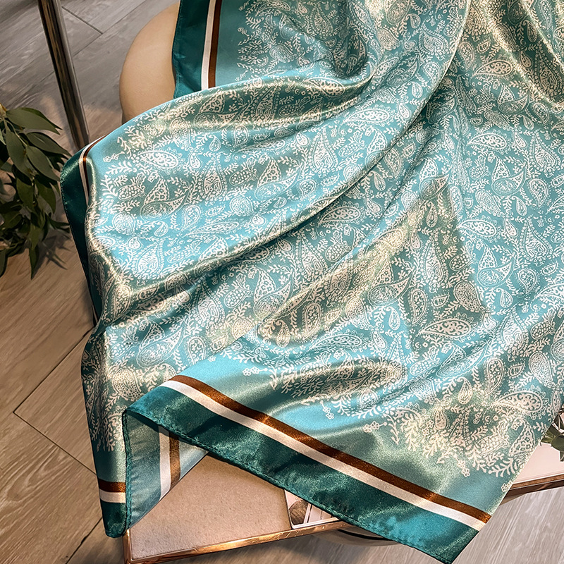 Silk Scarf Classification Women's Elegant Plant Satin Silk Scarf