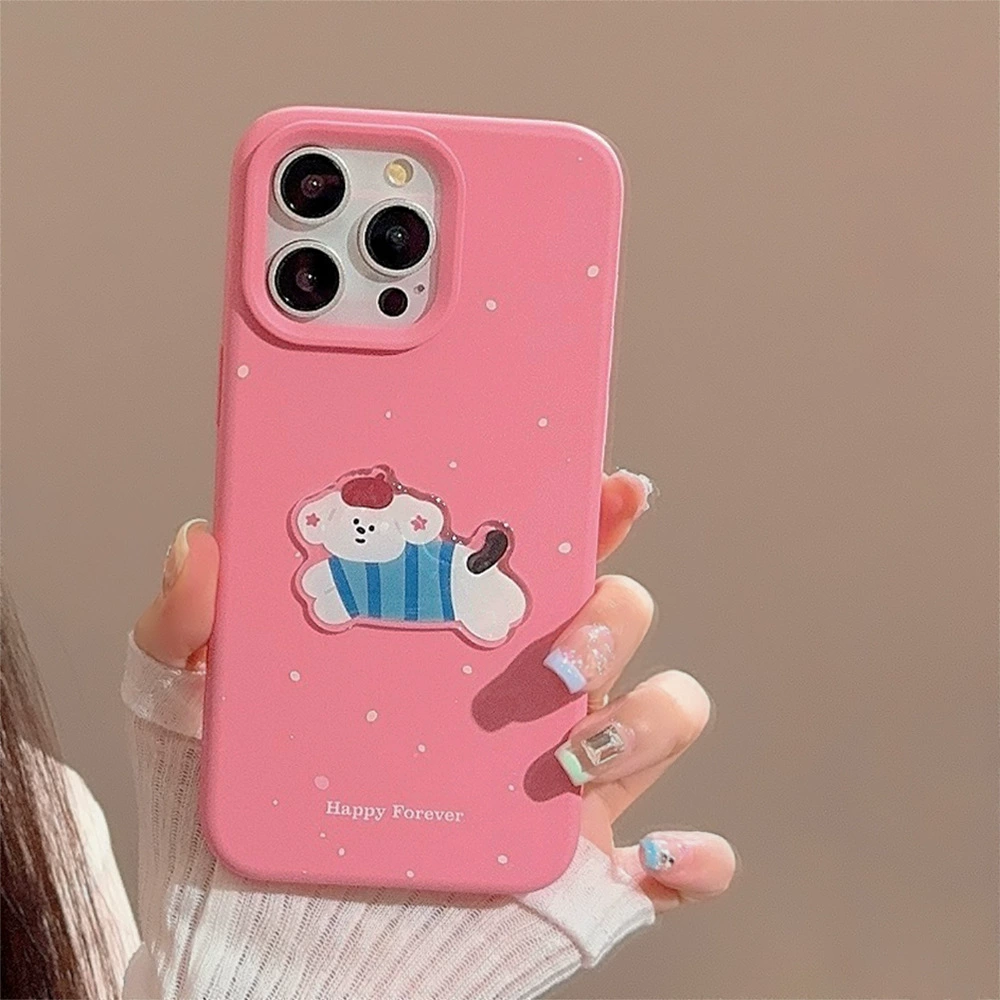 Чехол для телефона Apple iPhone 17/16/15 совместимый, дизайн 3D силиконовая милый стикер