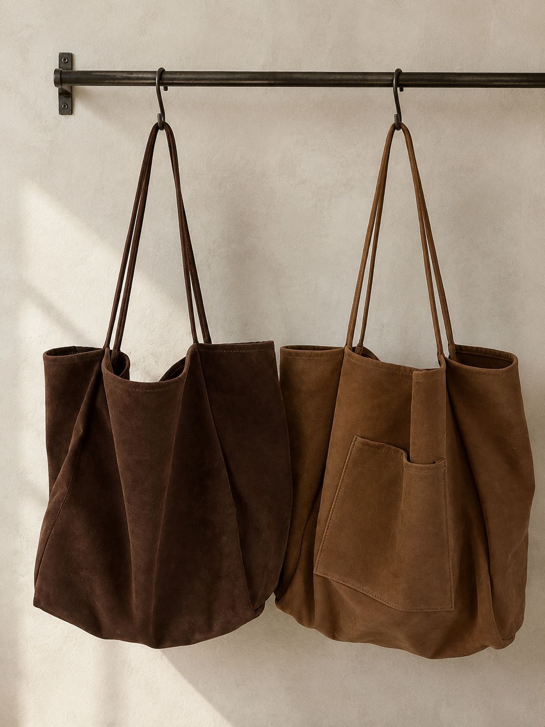 Großvolumige Schultasche aus Veloursleder in Herbst-Winter-Kollektion, Lazy-Style-Design, vielseitig kombinierbar, Handtasche mit großem Fassungsvermögen für Studentinnen und zum Einkaufen