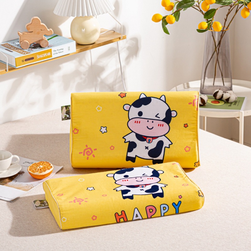 Children's flat pillow 44*27*6/6 [cow yellow]
