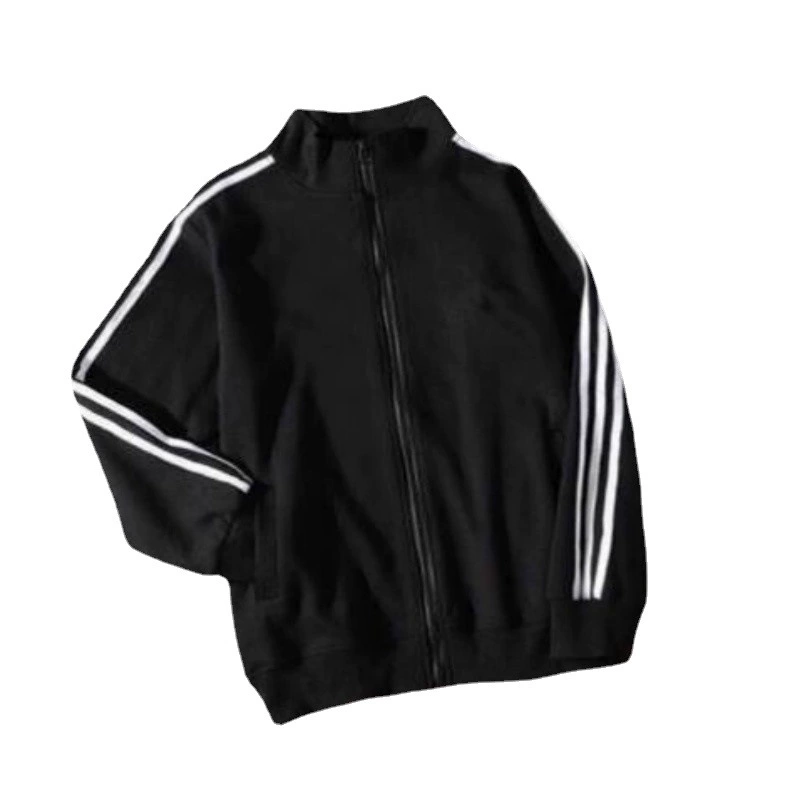 Мужская спортивная куртка slim-fit, полосатая с воротником-стойкой для осени (подростковые размеры)