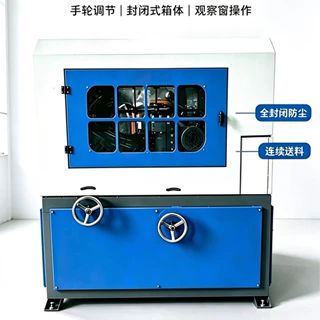 自动角钢角铁抛光机全封闭方钢扁钢去毛刺修边除锈打磨设备可定制