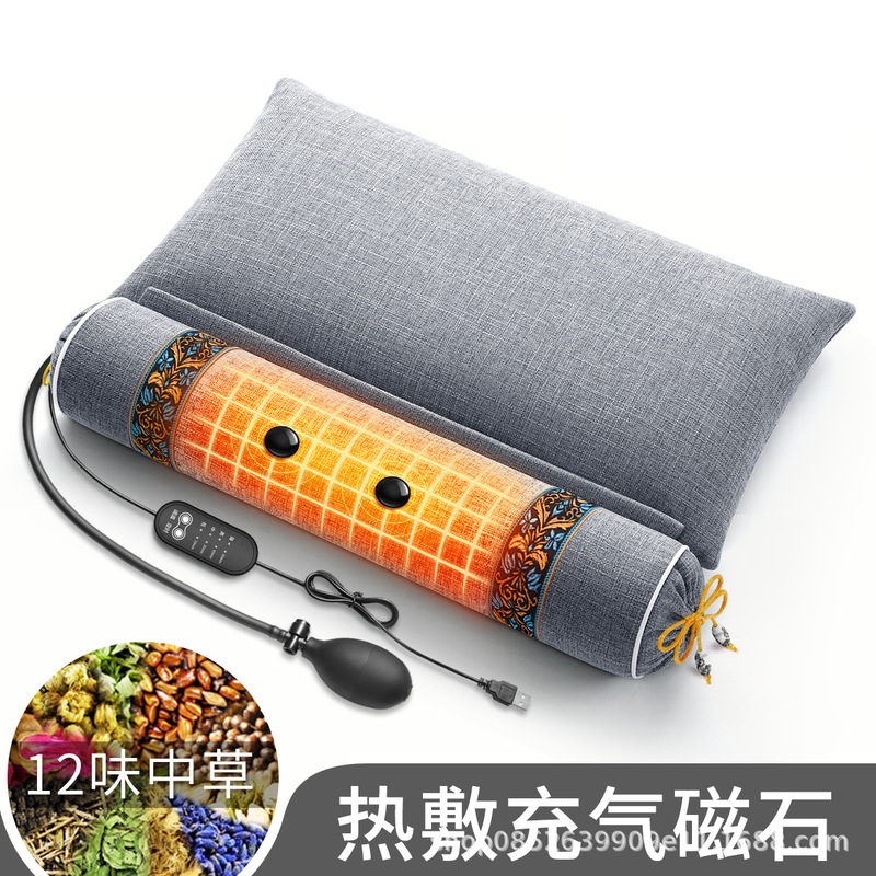 頚椎枕保護力椎助睡眠専用艾草蕎麦修復決明子円柱首円保護首枕|undefined