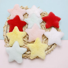 ins新款甜美可愛兔毛五角星 髮夾發箍皮筋髮飾品洞洞鞋裝飾配件