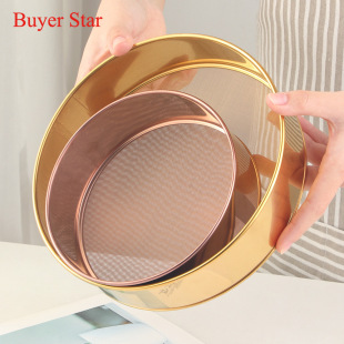 Cross-border New 304 Stainless Steel Sieve Kitchen Handheld Filter Mesh Sieve Household Creative Flour Sieve Baking Tools