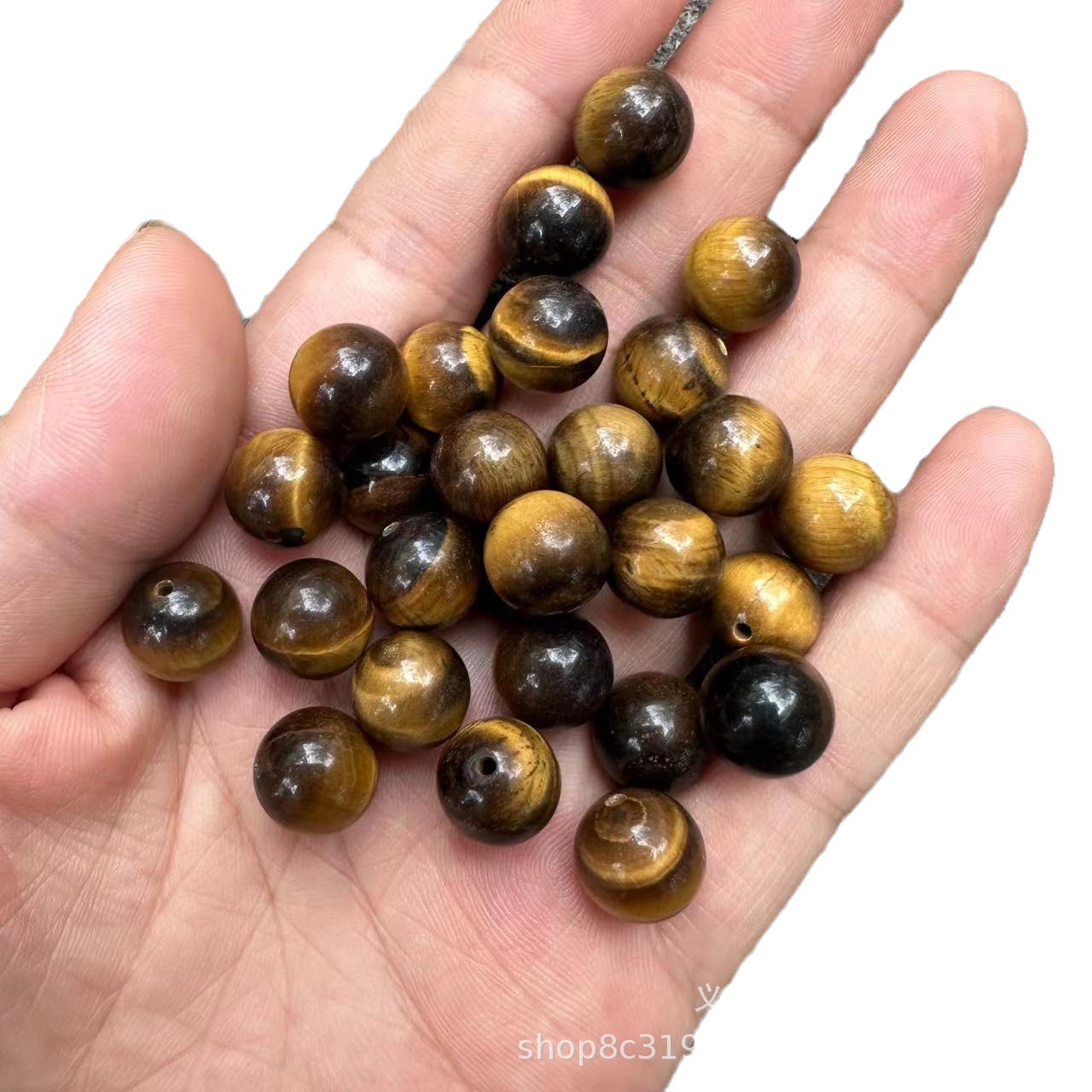 Half-hole non-porous round beads natural stone crystal agate miscellaneous stone round beads loose beads diy beads semi-finished accessories wholesale