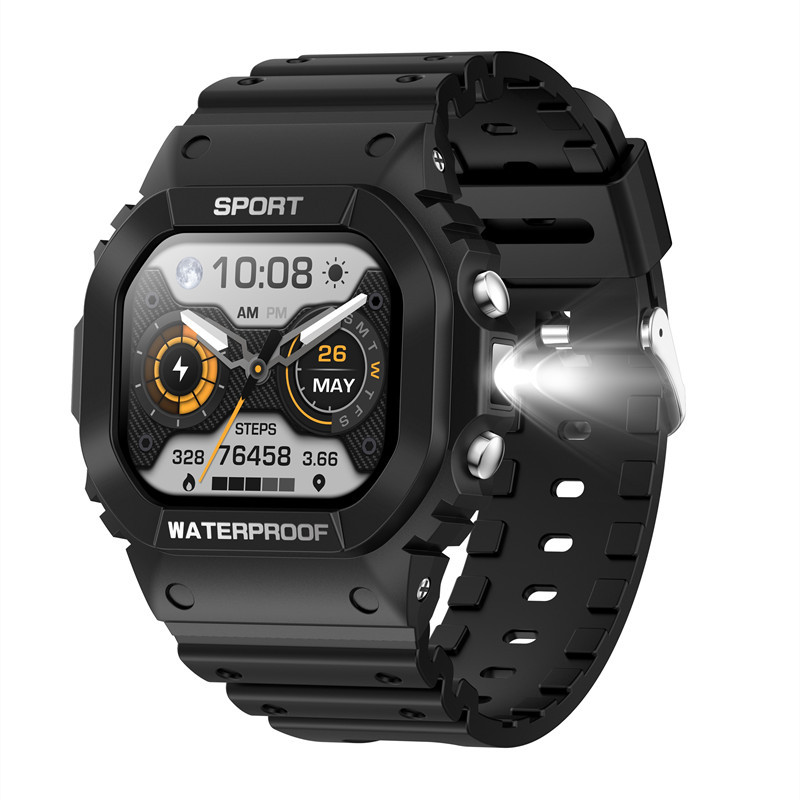 LC31 Smartwatch, 1,75-Zoll-Touchscreen, IP68 wasserdicht, Sportuhr mit Taschenlampe und Kompass, Unisex, Business-Luxus/Sport-Stil_voghion.com