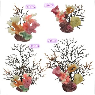 Aquarium Landscaping Simulated Coral Tree Resin Crafts Small Pieces Wholesale Fish Tank Landscaping Ornaments Black Coral Branches