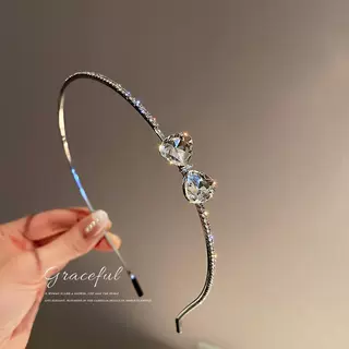 高级感水钻蝴蝶结发箍网红新款压发头箍百搭头饰简约发卡韩国发饰