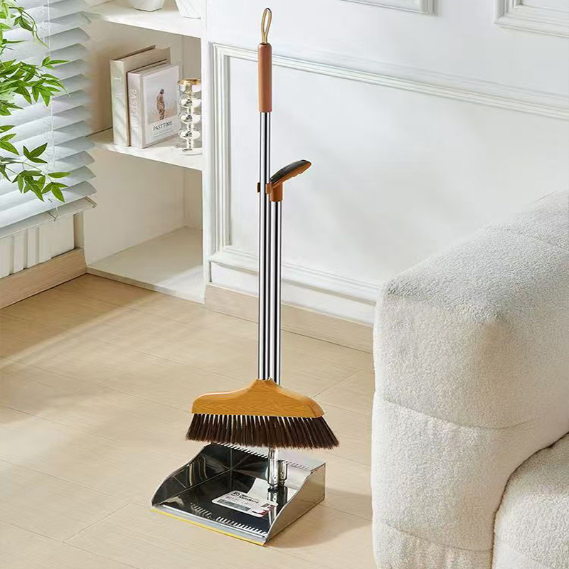 Kaimeda 819 Broom and Dustpan Set for Home Use, Non-Stick Hair Dustpan, Wholesale Long-Handle Broom and Dustpan
