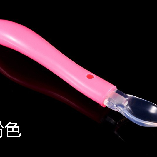 Suministro directo de fábrica niños alimentación vajilla bebé silicona cuchara bebé cabeza suave sopa cuchara bebé cuchara