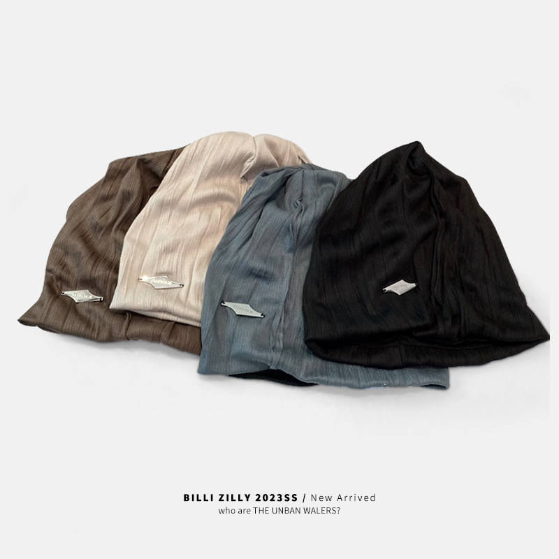 Sombrero de pila estándar de metal, sombrero suelto para mujeres, sombrero de cabeza grande para mostrar la cara, sombrero de cabeza pequeño, textura casual, sombrero frío para hombres.