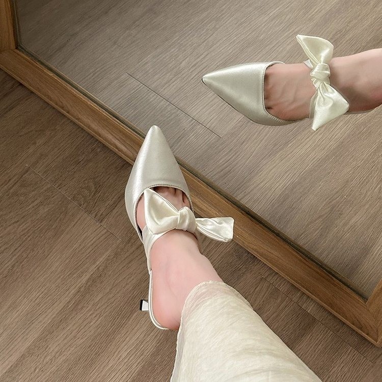 2025 Spring New Pointed Stiletto High Heels Elegant Slimming French Fashion Closed Toe Mules For Women_vogvips.com