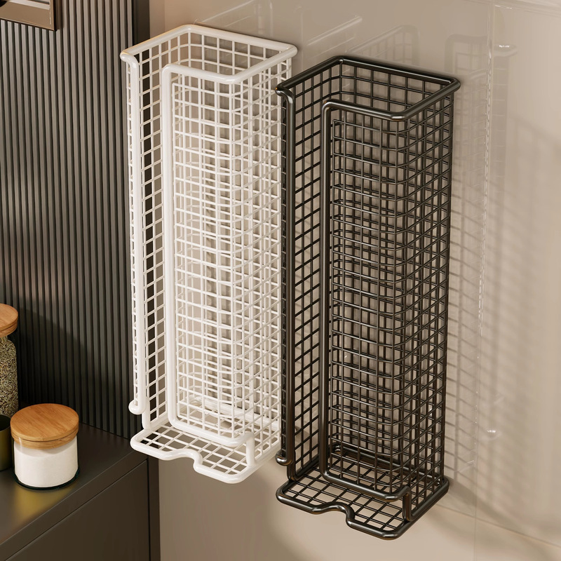 Kitchen Trash Bag Storage Organizer Plastic Bag Storage Basket Wall-Mounted No-Drill Bag Dispenser Storage Hanging Basket Kitchen Trash Bag Storage Organizer Plastic Bag Storage Basket Wall-Mounted No-Drill Bag Dispenser Storage Hanging Basket