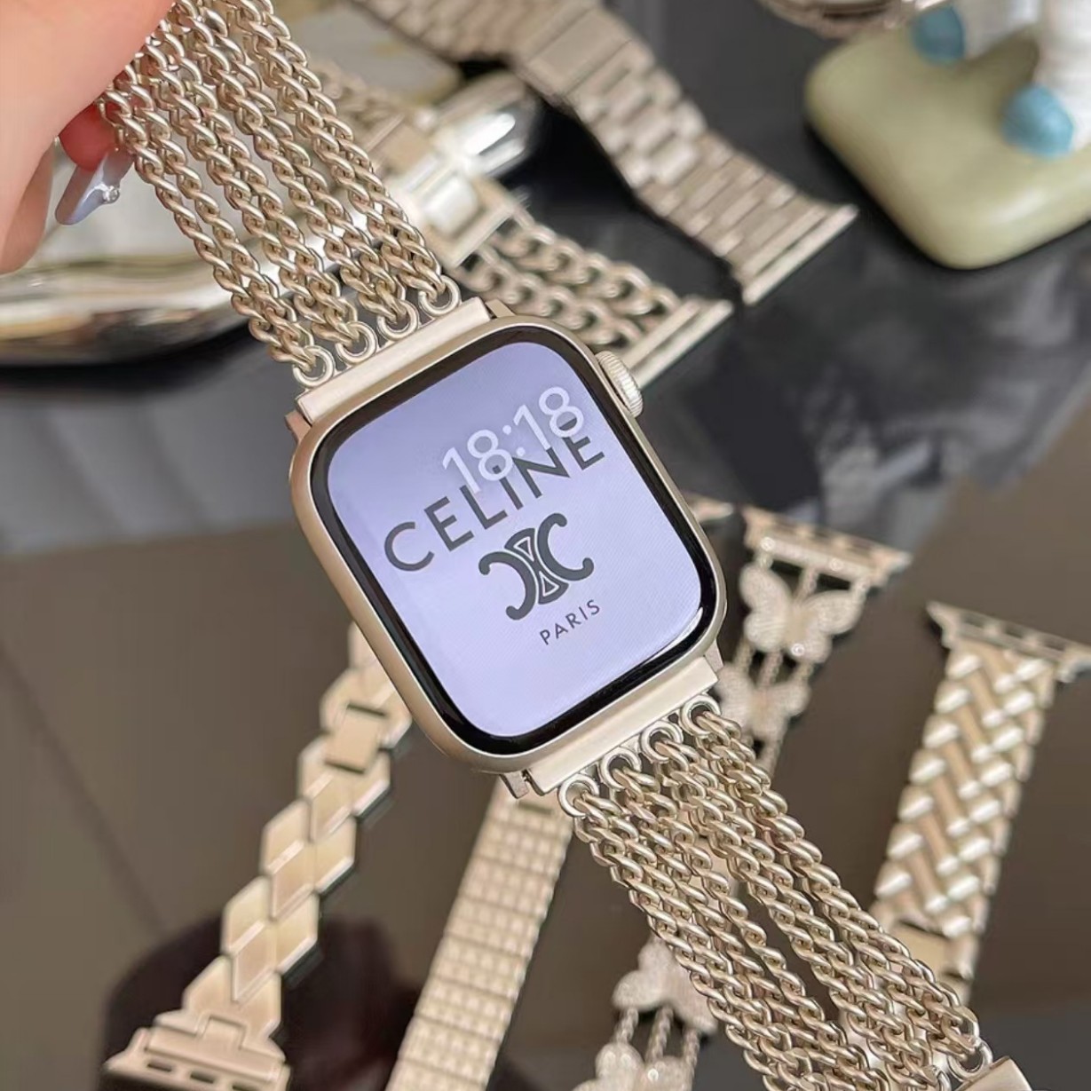 New S10 Starlight Series Metal Strap for Apple Watch iwatch98765 Generation Fashion Women
