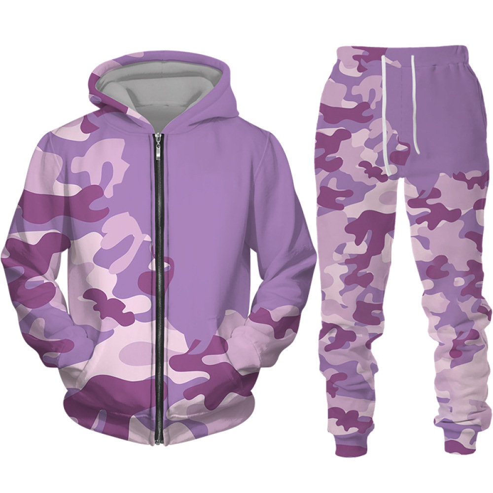 Venta directa de comercio exterior de estilo caliente transfronterizo Hombres y mujeres europeos y americanos Impresión digital 3D Camuflaje Chaqueta con capucha para hombres MF08-ML01