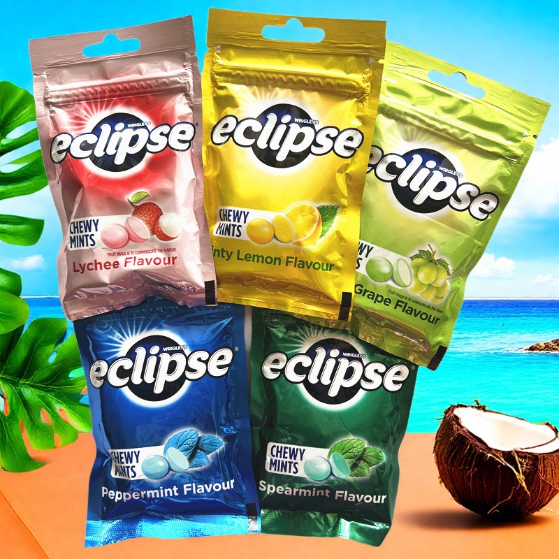 香港进口eclipse易极薄荷糖提子柠檬清香荔枝味45g袋装