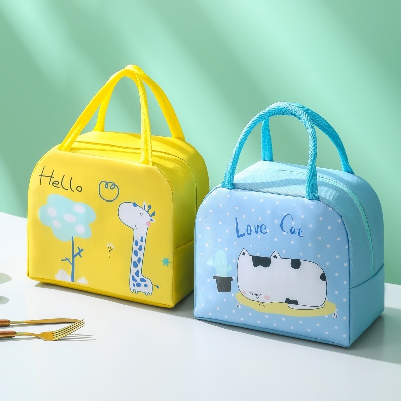小学生のかわいいランチボックスバッグポータブルアルミホイル厚みのある子供用断熱ランチバッグ大容量ランチバッグ付き|undefined
