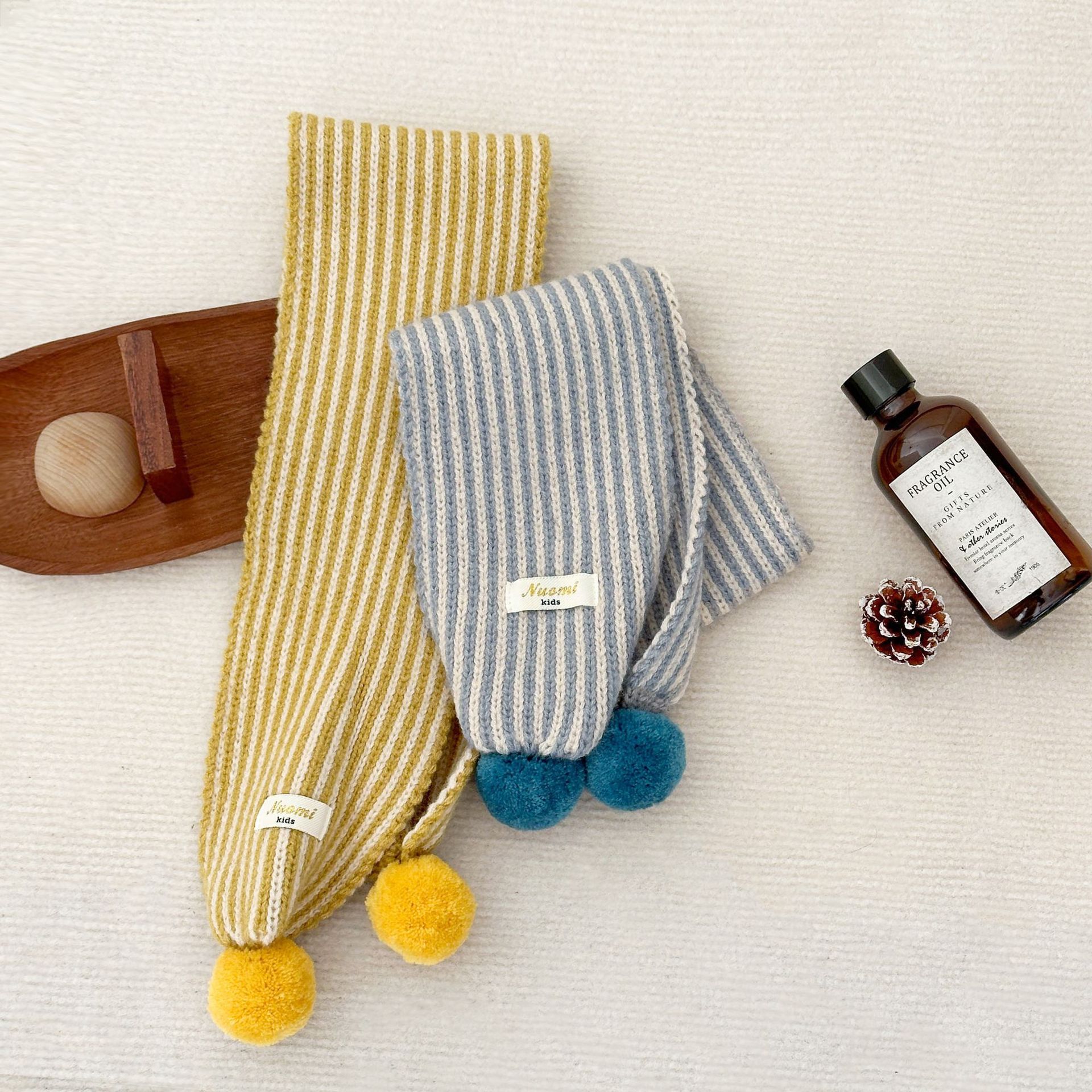 Niños otoño invierno bufandas de punto coreanas para bebés masculinos y femeninos, invierno a prueba de viento, calentamiento, cuello de pelota, moda