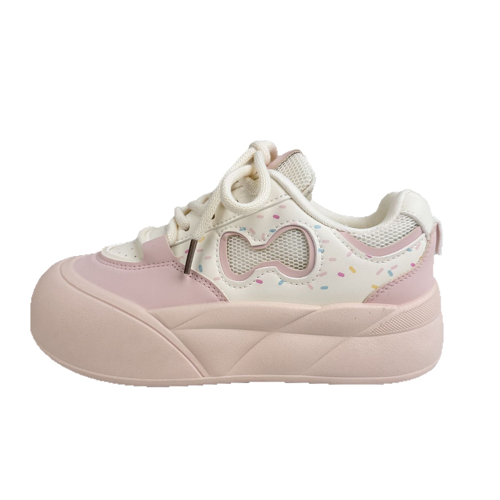 Far wave leche gruesa zapatos de pan para mujeres 2025 nuevos zapatos blancos transpirables de gran cabeza zapatos casuales