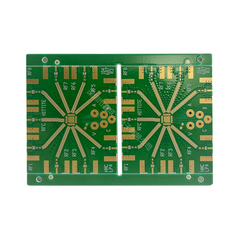Высокочастотная печатная плата RO4350B, многослойная высокочастотная плата с электрополированной золотой поверхностью 8U, печатная плата для микроволновых и радиочастотных систем