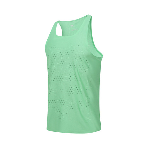 Men's Summer Fitness Backless Speed Dry Tank Top Lightweight Athletics Training Top Breathable Square Collar Marathon Tank Top