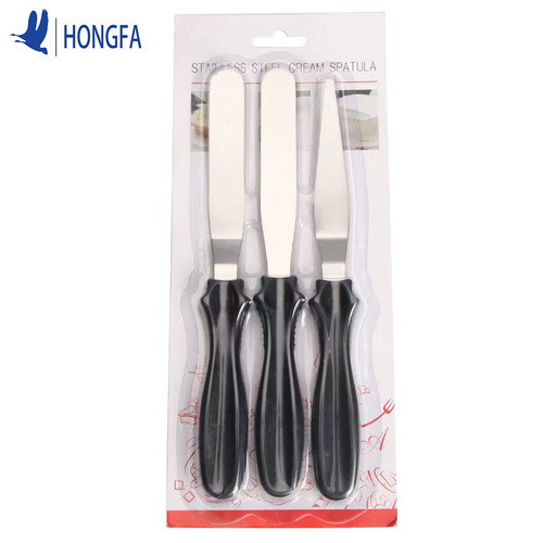 Stainless steel three-piece set cream cake frosting spatulas, sugar coloring dedicated spatulas, cake leveling knives