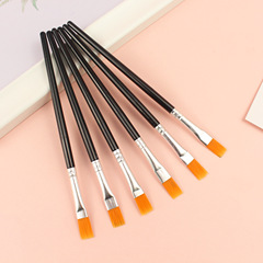 12.5cm塑料畫筆水彩丙烯平頭筆勾線筆搪膠石膏彩繪畫筆數字油畫筆