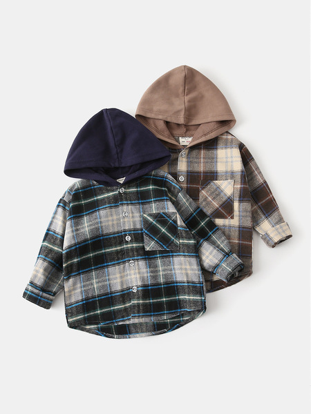 autumn children's shirt for boys with hood