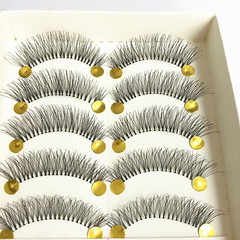 Factory Wholesale 747# Handmade Woven False Eyelashes Natural Messy Crossed Eye Tail Length Lash 10 Pairs Set